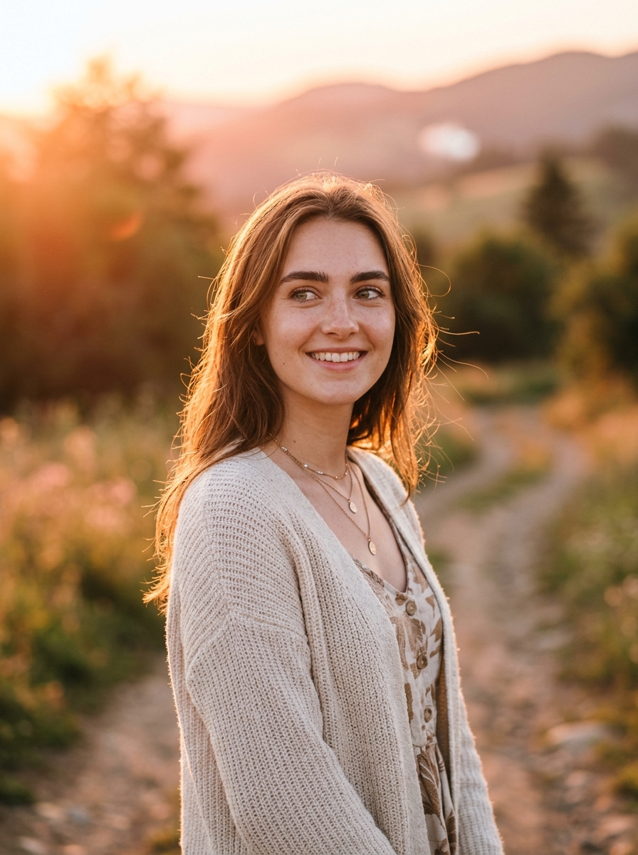 Golden Hour Indian Girl Gemini Photo Prompt AI Photo Template