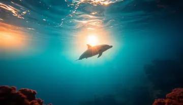 Dolphin in Sunset Waters