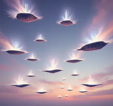 Floating Light Platforms at Sunrise 