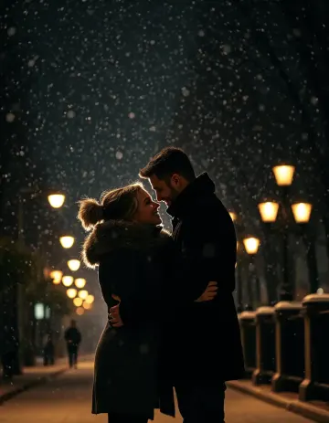 Snowfall Embrace – Cinematic Winter Love