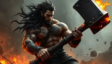 A muscular male warrior