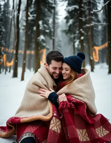 Winter Romance in Snow Wallpaper