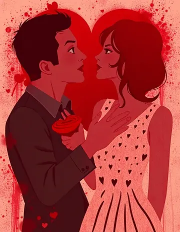 Romantic couple love heart illustration veladance day