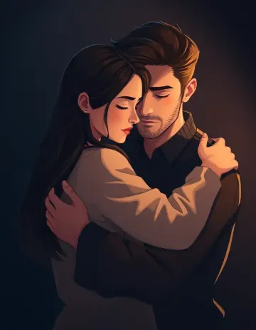 Couple hugging indoor