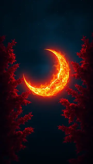 Fire moon mobile wallpaper