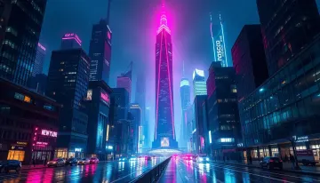 Futuristic Neon Skyline 4k Wallpaper