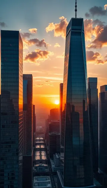 Golden Hour Urban Skyline Mobile Wallpaper