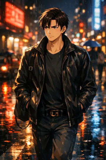 Anime street walk wallpaper