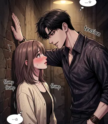  High-Tension Romantic Manhwa Mobile Wallpaper – Handsome Boy and Blushing Girl Wall Pin