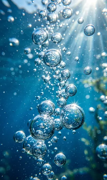 Crystal Clear Underwater Bubbles Wallpaper (8K HD Phone Background)