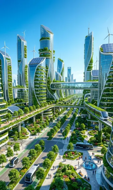 Futuristic Green Smart City with Sustainable Eco-Friendly Architecture