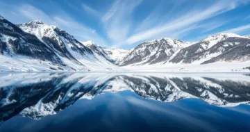 Snowy Mountain Reflection Wallpaper 4K and 8K Nature Background