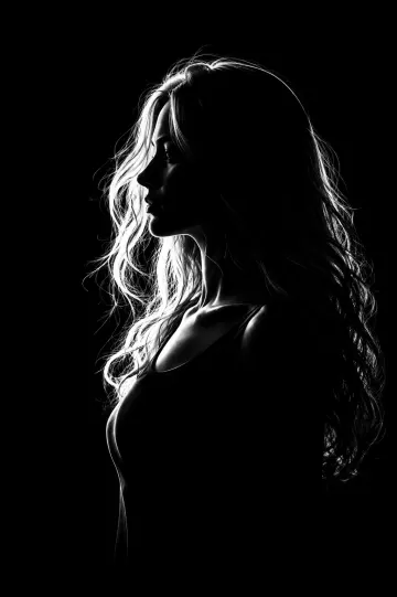 Silent Grace – Black Silhouette Girl AMOLED Wallpaper 4K Ultra HD