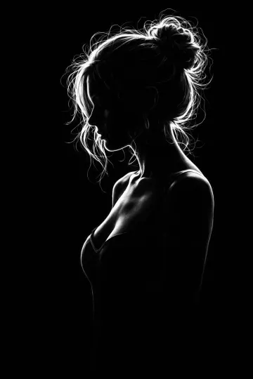 Pure Elegance – Woman Silhouette with Updo Hair
