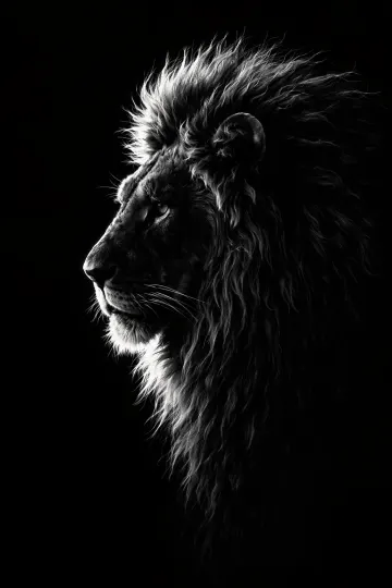 Kings Aura – Majestic Lion Silhouette Art