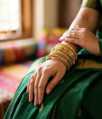 Elegant Traditional Gold Valayal Aesthetic 