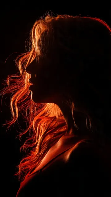Midnight Crimson Muse - Red Neon Outline