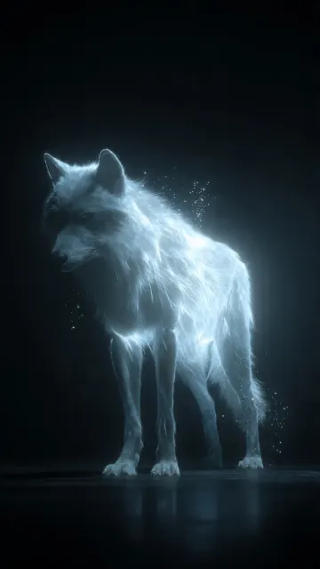 Luminous Wolf - Glowing Spirit Animal