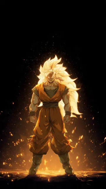 Dark Super Saiyan Goku - Golden Hair with Black Energy Aura