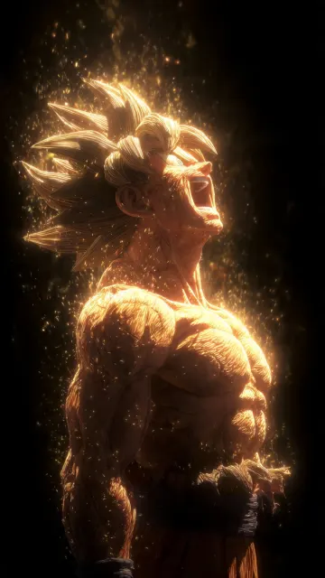 Dark Transformation Goku - Screaming with Black Energy Aura