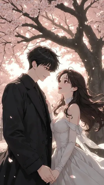 Romantic Manhwa Couple Wallpaper 4K HD - Korean Webtoon Love Portrait for Mobile