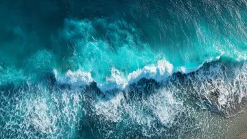 Aerial Ocean Waves Desktop Wallpaper | Turquoise Sea 4K