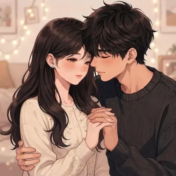 Aesthetic Anime Couple Holding Hands Illustration | Romantic Digital Art for DP