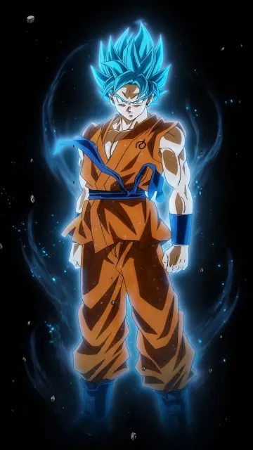 Goku Super Saiyan Blue God Aura AMOLED Wallpaper | True Black 4K