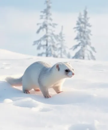white-stoat-snowy-landscape-wildlife