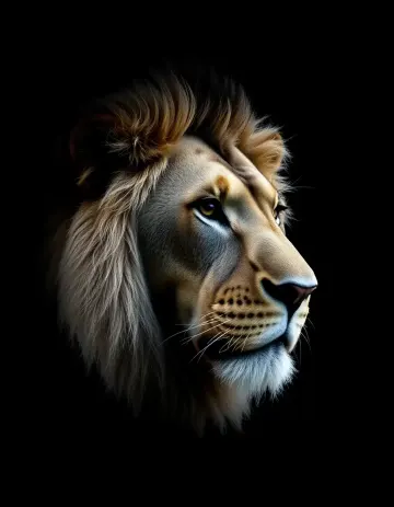 Lion Profile Portrait