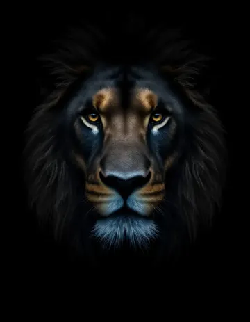 Lion Face with Golden Eyes