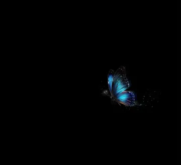 Neon-Blue-Butterfly-on-Black-Background