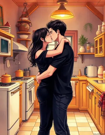 Romantic kiss
