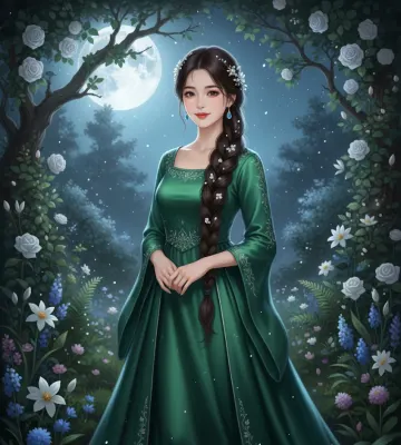Enchanted-Forest-Princess-Green-Dress-Moonlight