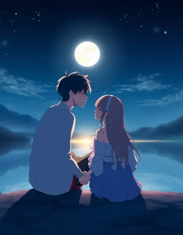 Moonlit Lake Romance