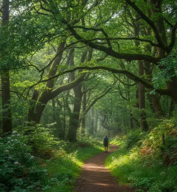 forest-hiker-sunlit-trail