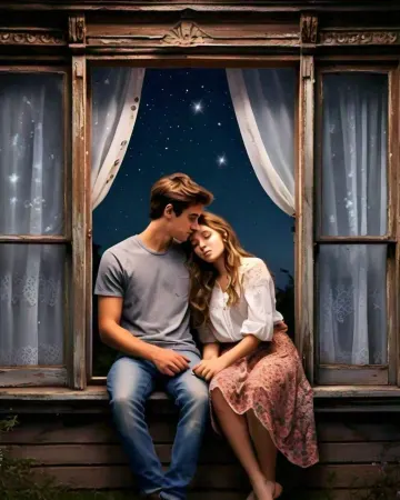 Couple in windows