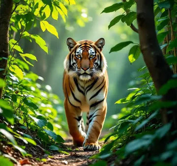 majestic-bengal-tiger-walking-jungle-path