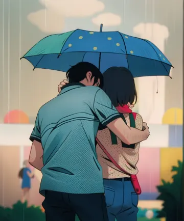couple-hugging-under-umbrella-in-rain