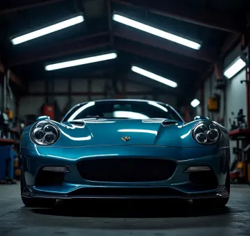 teal-sports-car-garage-low-angle.