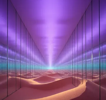Infinite-Desert-Mirrors-Purple-Sky-Surreal-Art