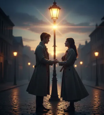 Romantic-Couple-Holding-Hands-Street-Lamp-Dusk