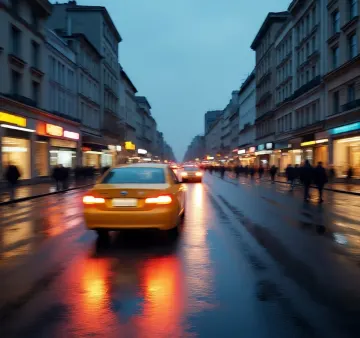 yellow-taxi-wet-city-street-night