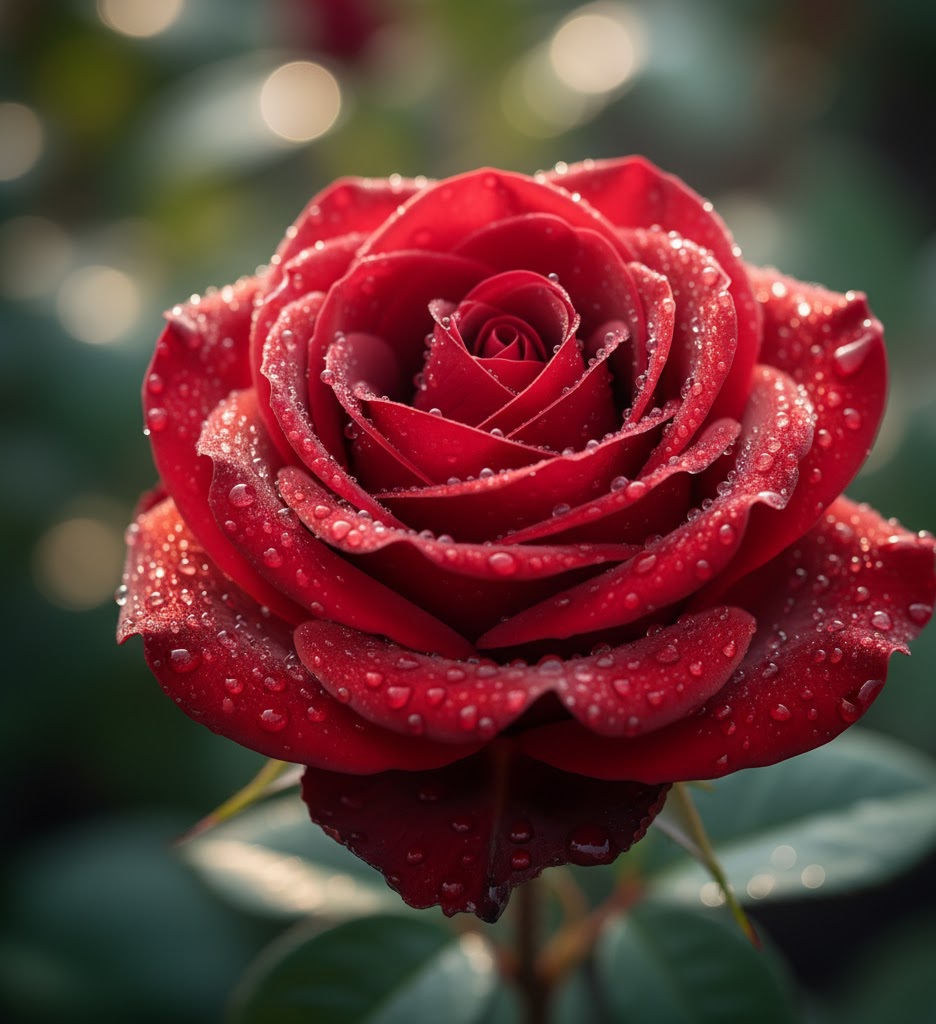 macro-red-rose-dew-glistening-elegant