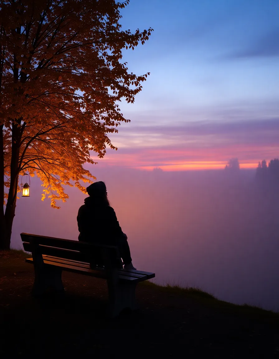 A girl sitting in lonely